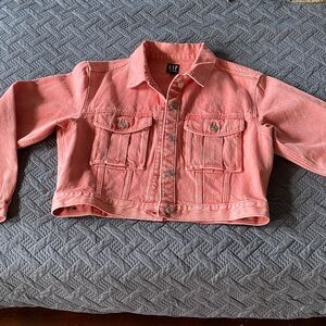 Gap Women’s Coral Denim Cropped Jacket
